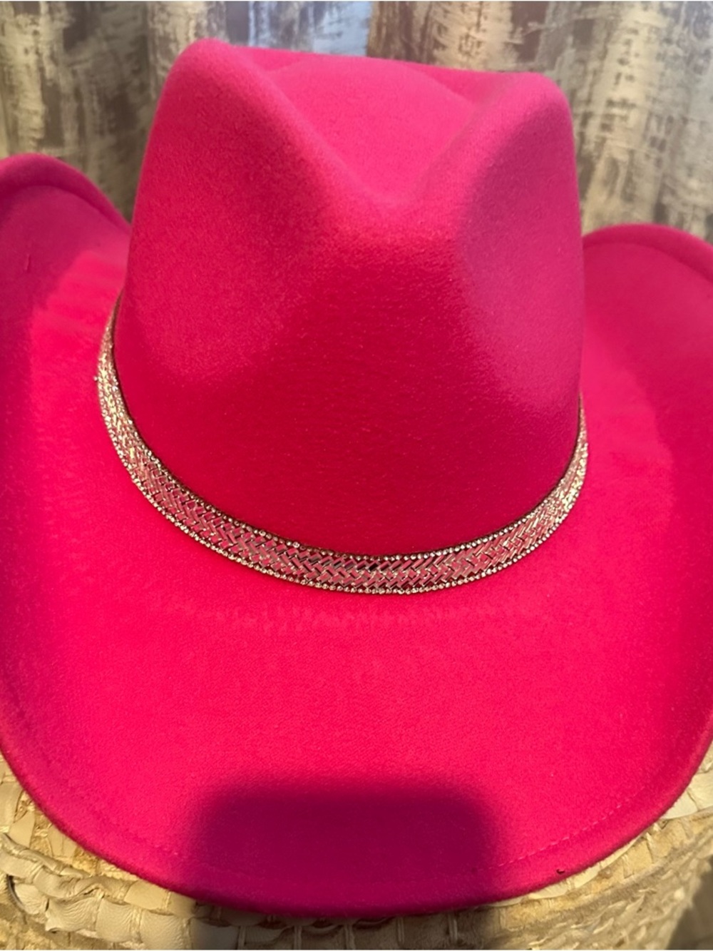Peter Grimm Hot Pink Felt Cowboy Hat with Metallic Trim